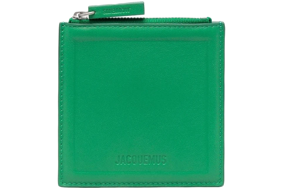 Jacquemus Le Carre Zip Up Purse Forest Green