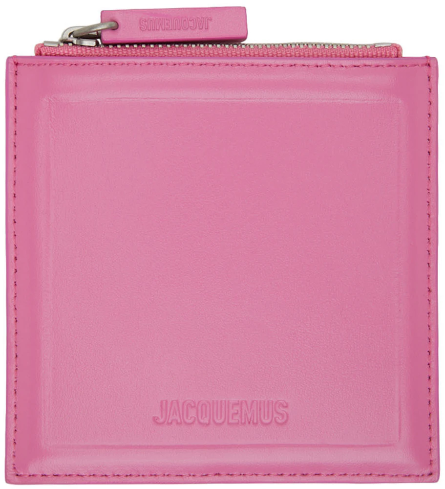 Jacquemus Le porte Jacquemus Envelope Wallet Dark Pink in Cowskin Leather  with Silver-tone - US