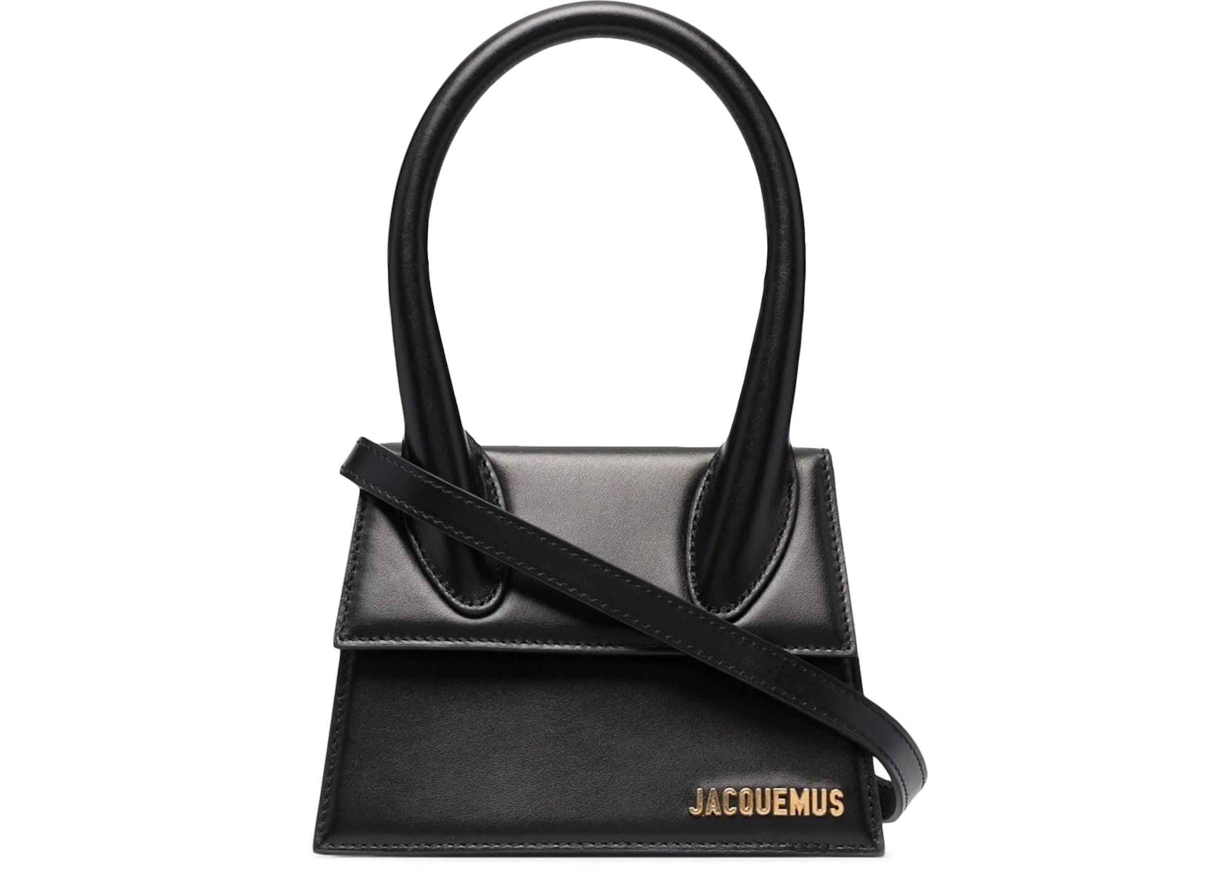 Jacquemus Le Chiquito Moyen Bag Black in Leather with Gold-tone - DE