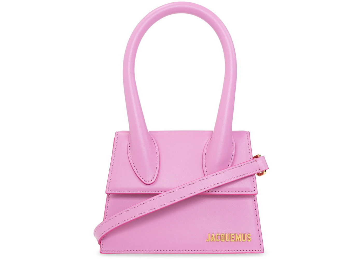 Jacquemus Le Chiquito Moyen Bag Light Pink in Leather with Gold-tone - DE