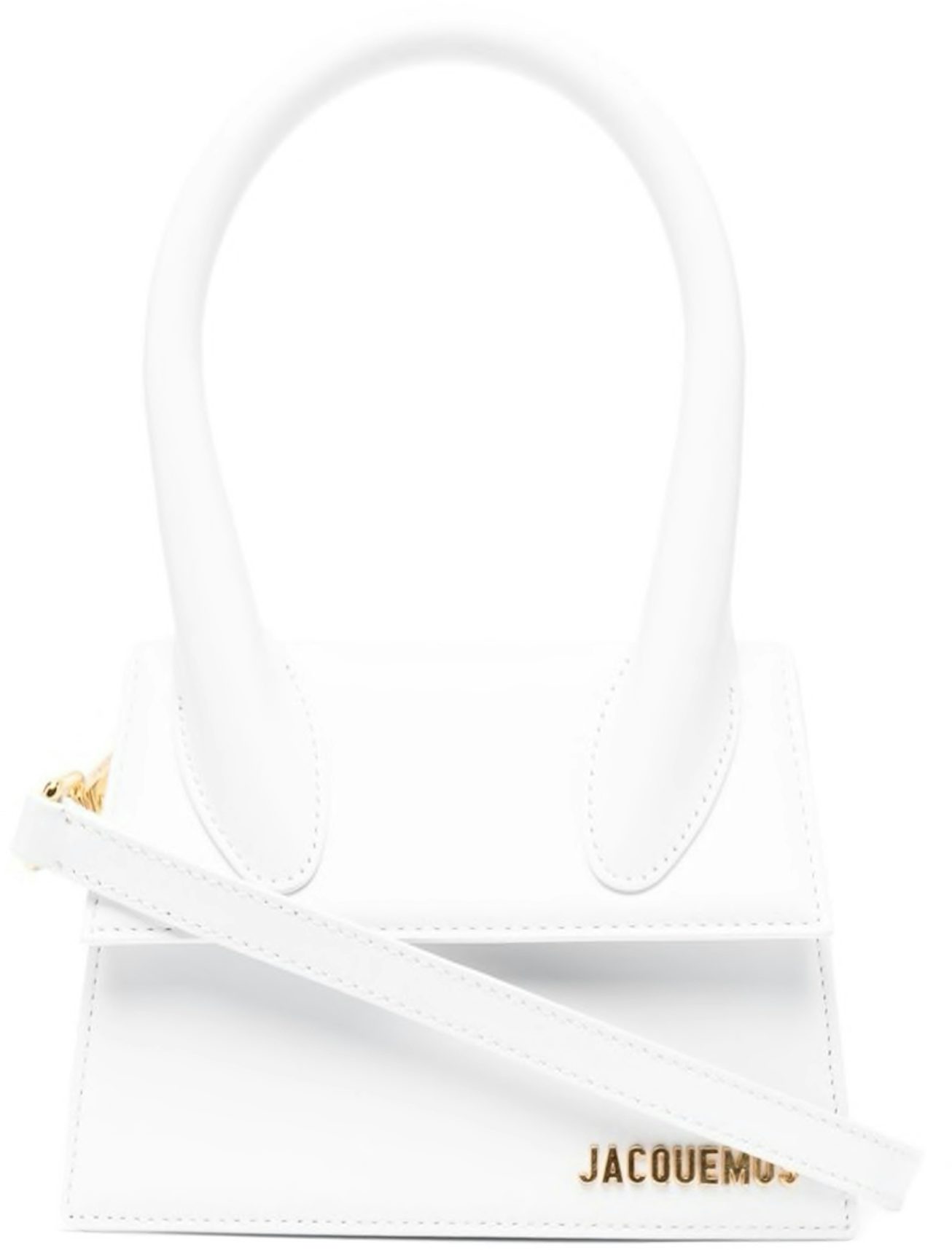 Jacquemus Le Chiquito Moyen Bag White in Leather with Gold-tone - US