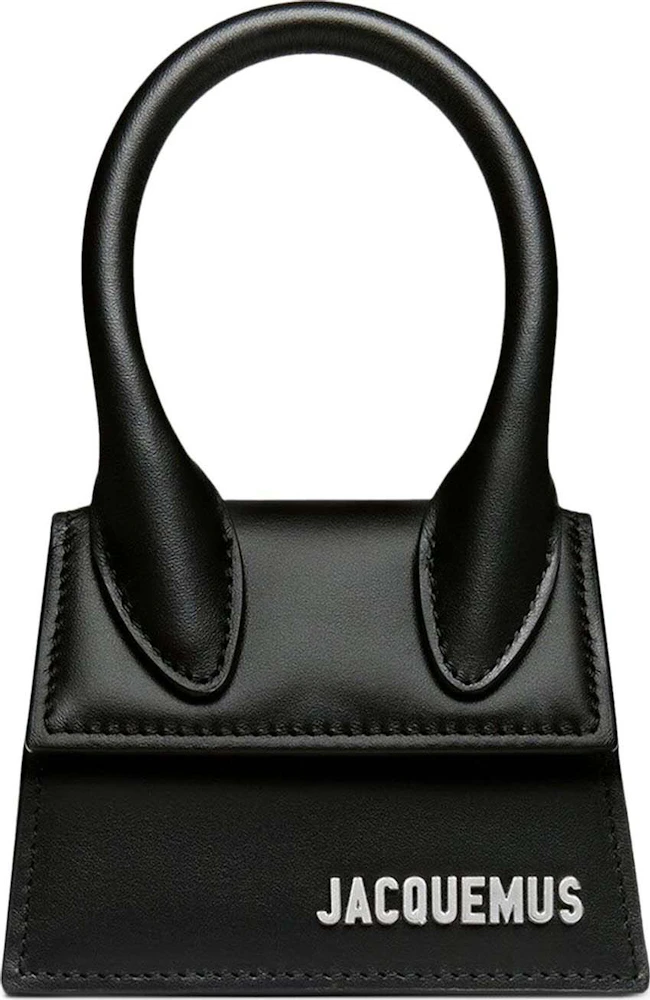 Jacquemus Le Chiquito Moyen Black/Silver in Leather with Silver-tone - US