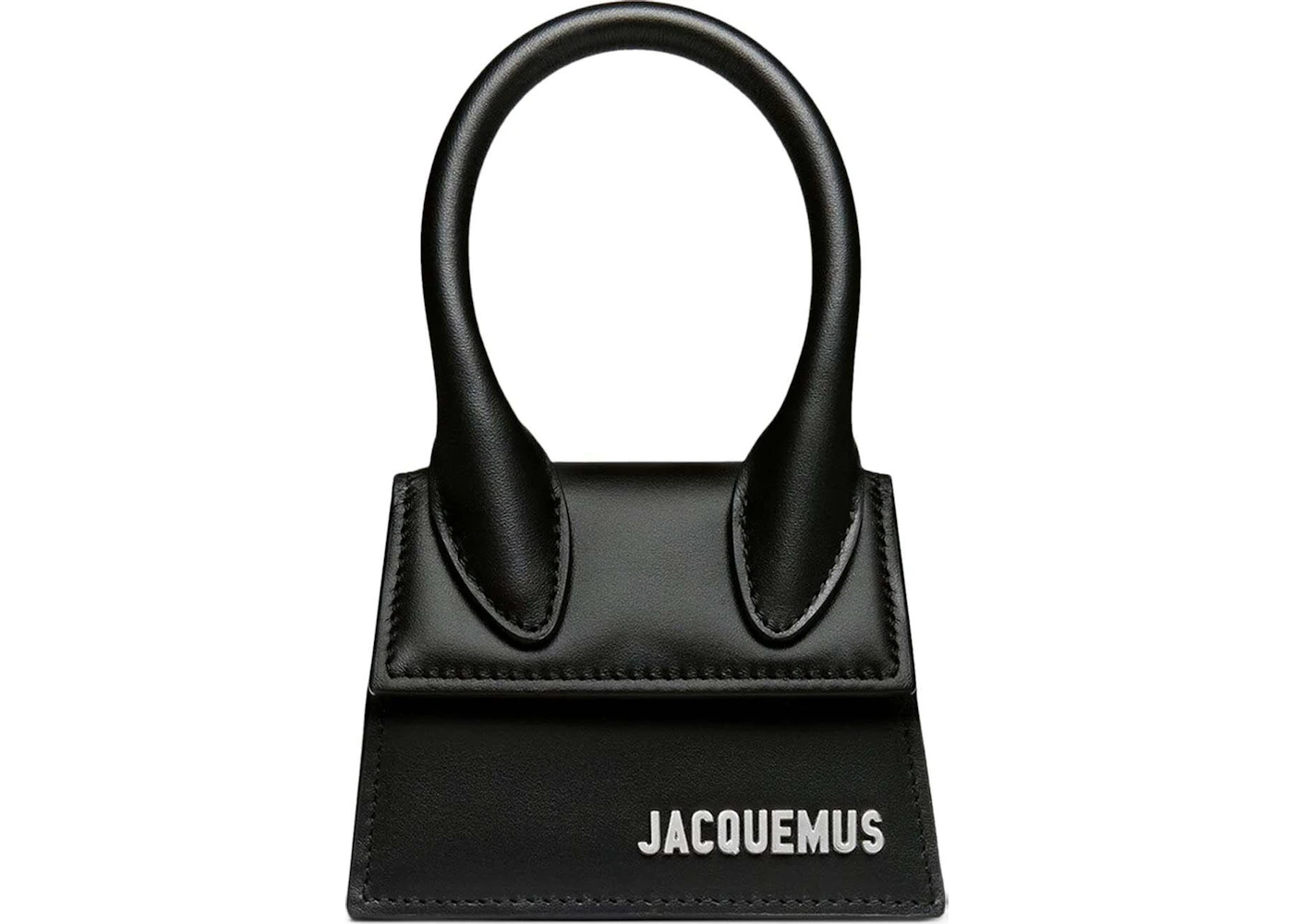 Jacquemus Le Chiquito Moyen Black/Silver in Leather with Silver-tone - US