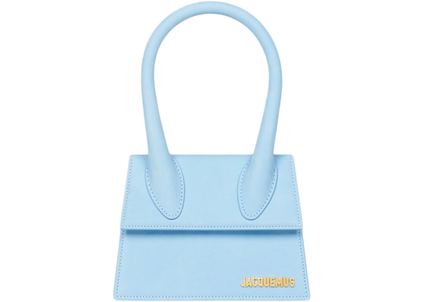 Jacquemus Le Chiquito Moyen Bolso Signature Azul claro in Cowskin