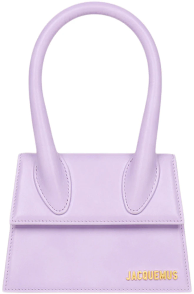 Jacquemus Le Chiquito Moyen Signature Handbag Lilac in Cowskin Leather ...