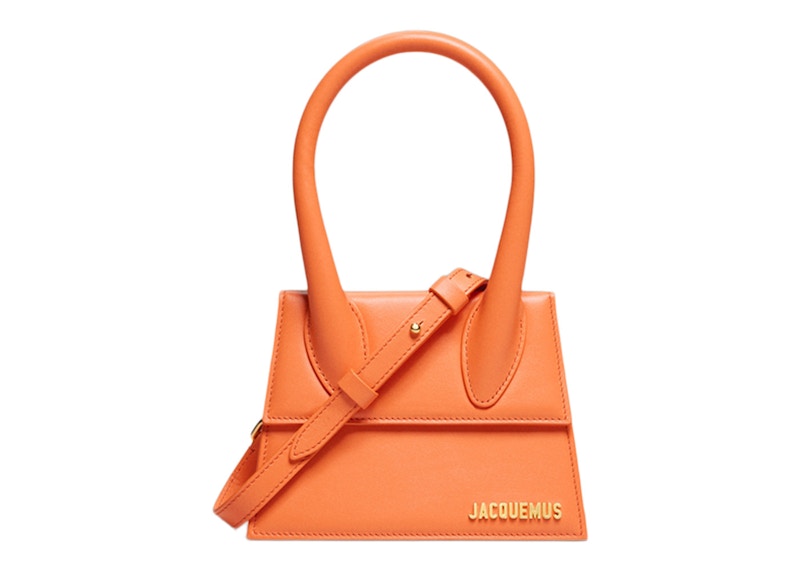 Jacquemus Le Chiquito Moyen Signature Handbag Orange in Cowskin