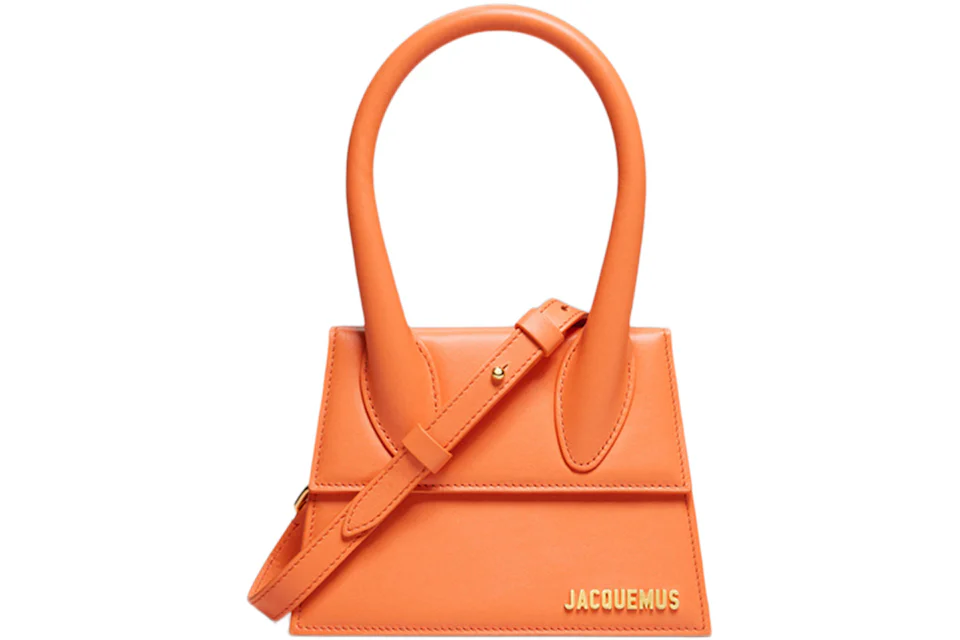Jacquemus Le Chiquito Moyen Signature Handbag Orange in Cowskin Leather ...