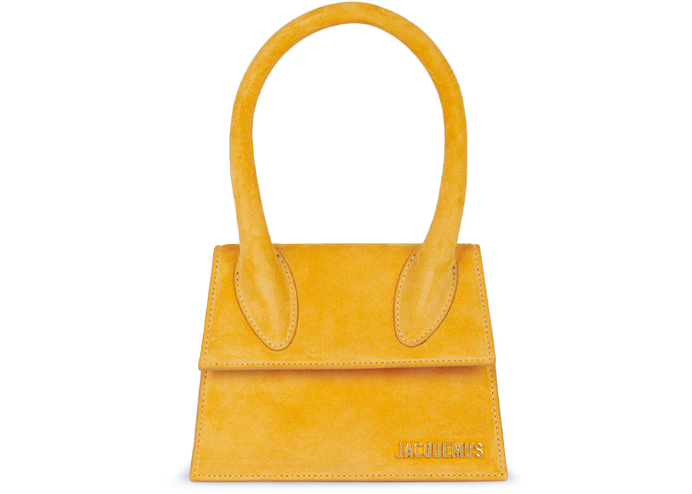 Jacquemus Le Chiquito Moyen Top-Handle Bag Orange in Suede Leather