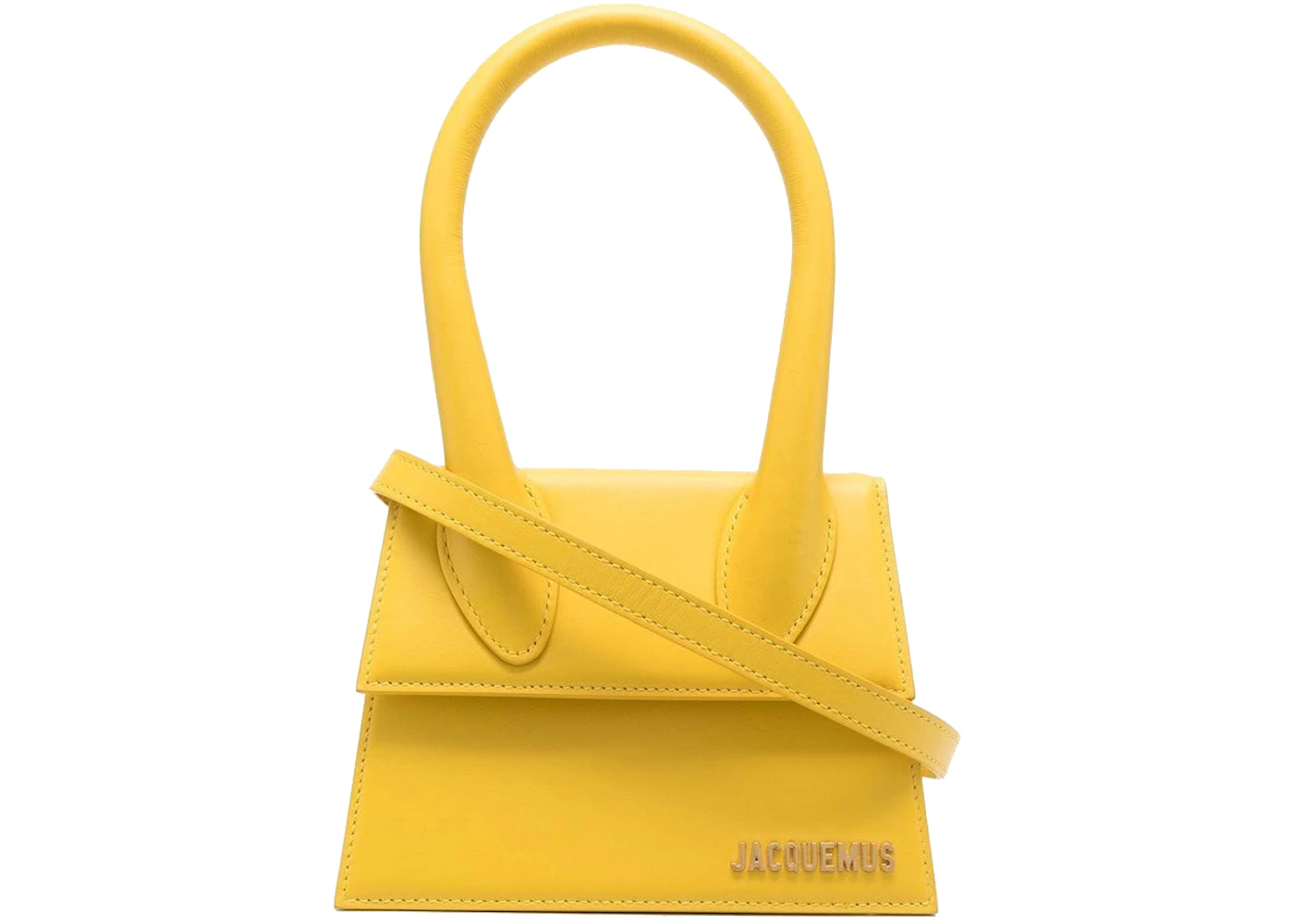 Jacquemus Le Chiquito Moyen Top-Handle Bag Warm Yellow in Leather with ...