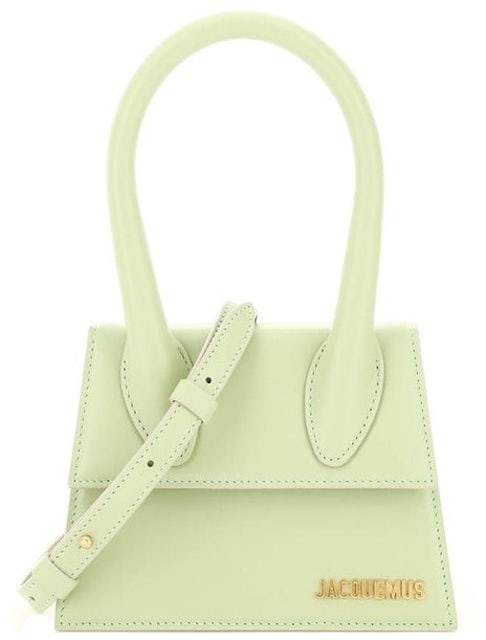Jacquemus Le Chiquito Moyen Tote Bag Light Green in Leather with