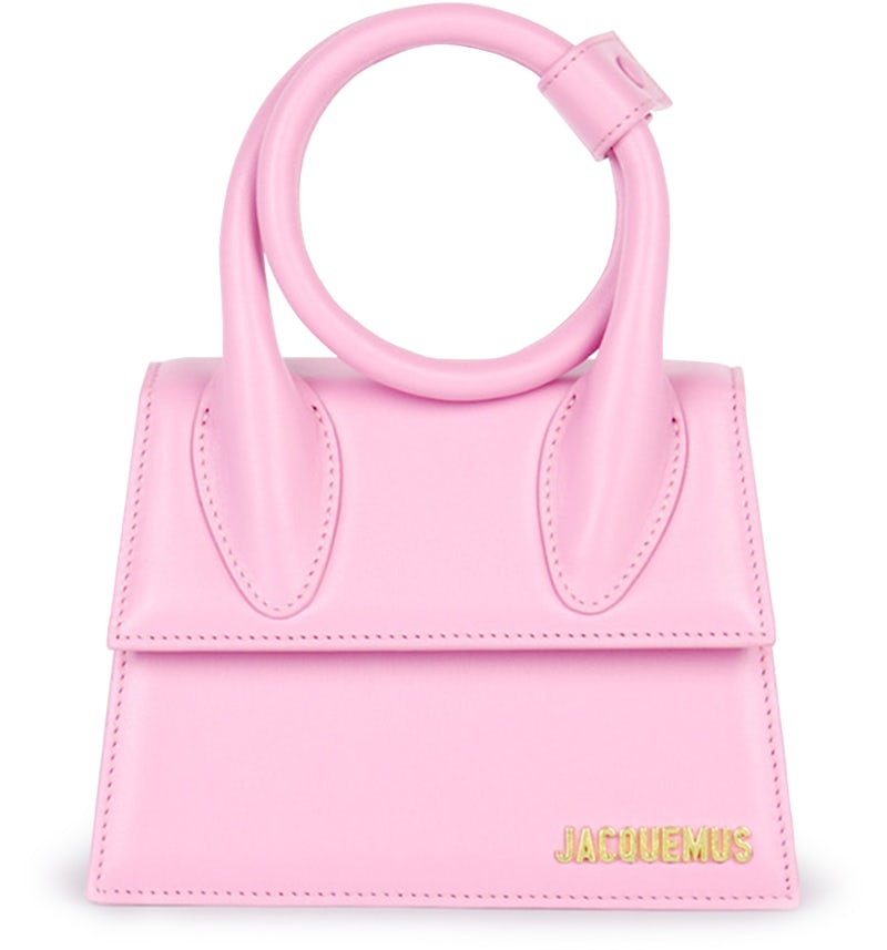 Jacquemus Le Chiquito Noeud Bag Light Pink in Leather with Gold