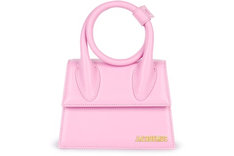 Jacquemus Le Chiquito Noeud Sac Rose Clair with Gold-tone de la