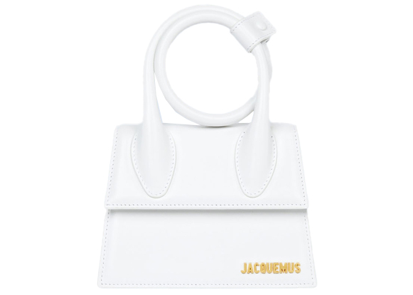 Jacquemus Le Chiquito Noeud Bag White in Leather with Gold-tone - US