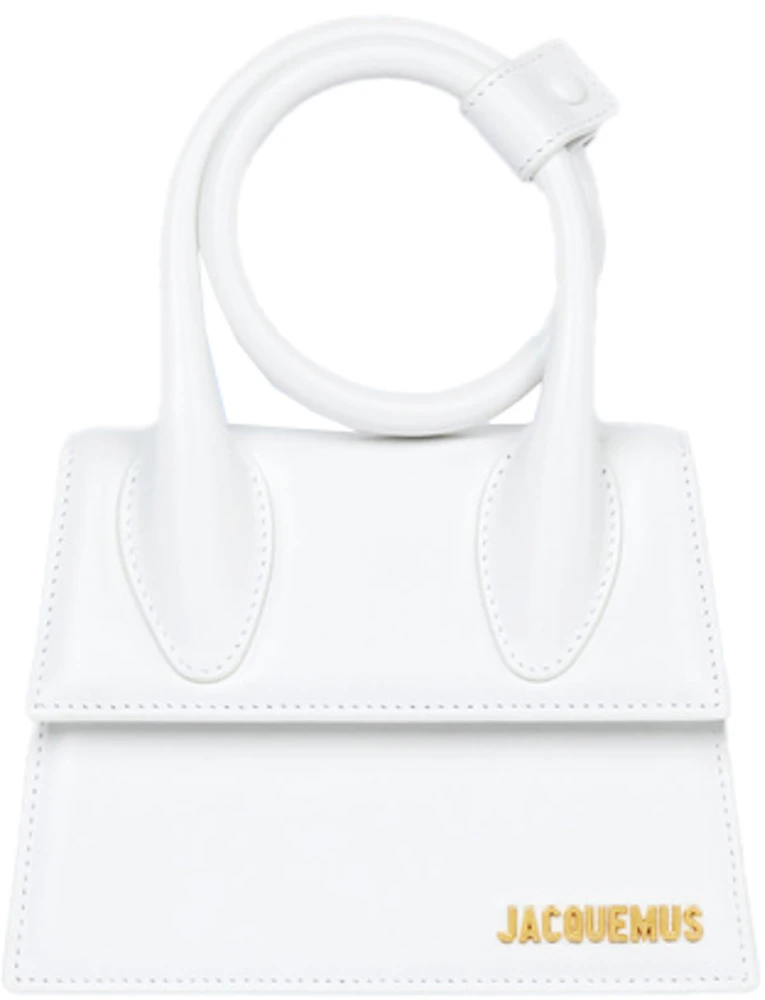 Jacquemus Le Chiquito Noeud Bag White in Leather with Gold-tone - DE