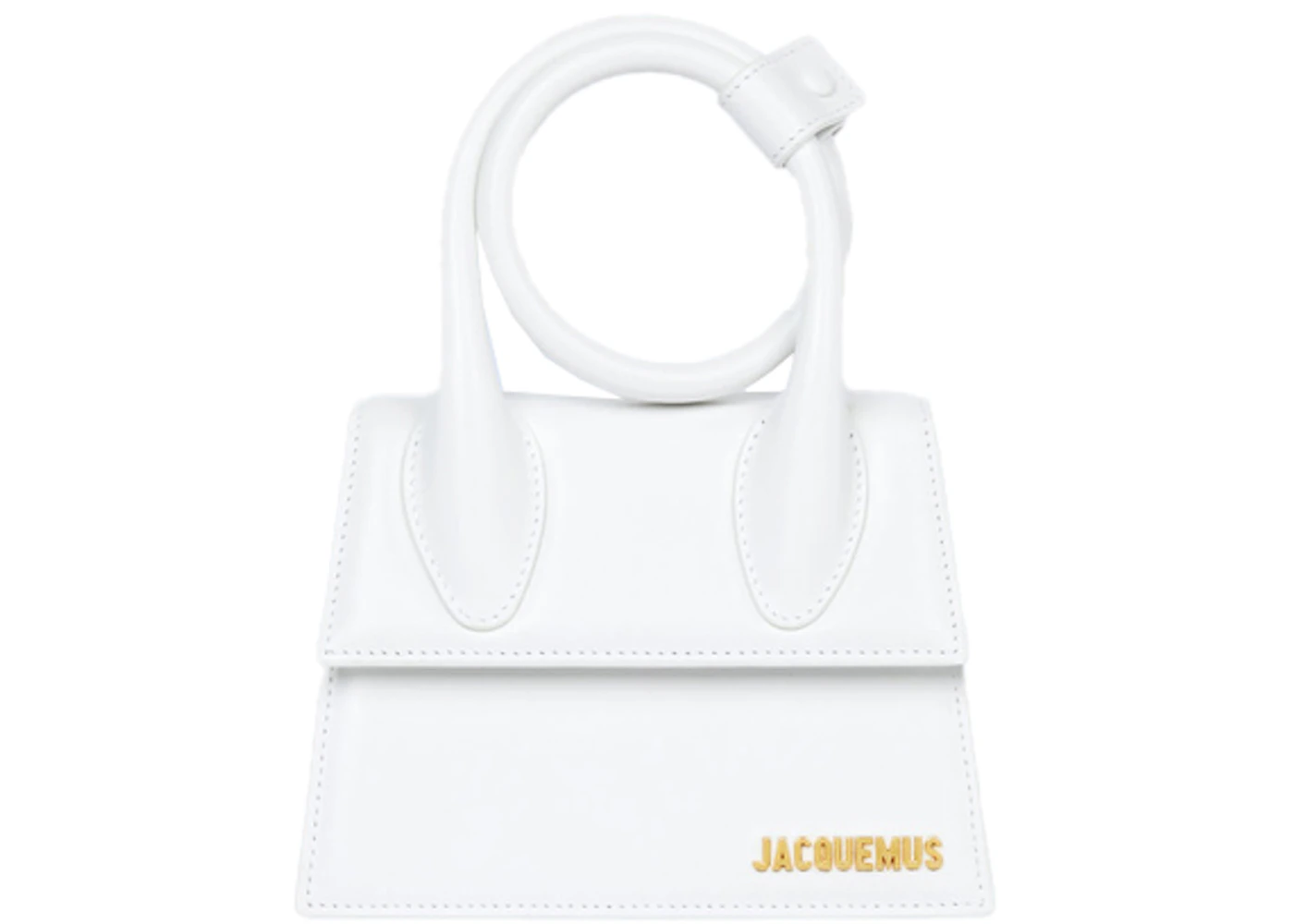 Jacquemus Le Chiquito Noeud Bag White in Leather with Gold-tone - DE