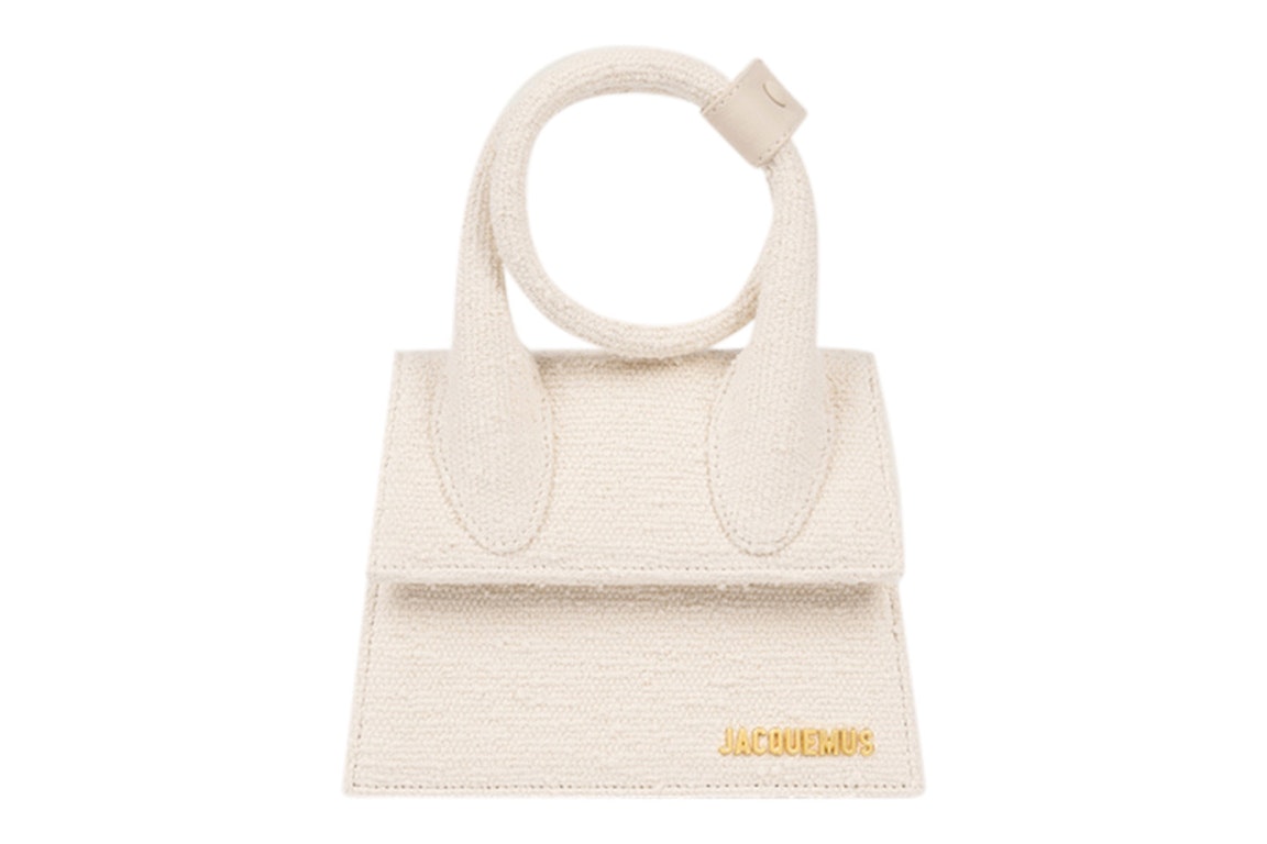 Pre-owned Jacquemus Le Chiquito Noeud Coiled Handbag Cotton Off-white
