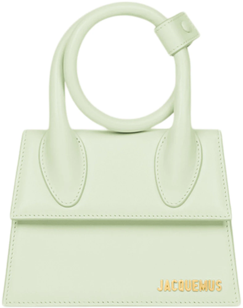Jacquemus Le Chiquito Noeud Coiled Handbag Light Green in Cowskin Leather  with Gold-tone - US