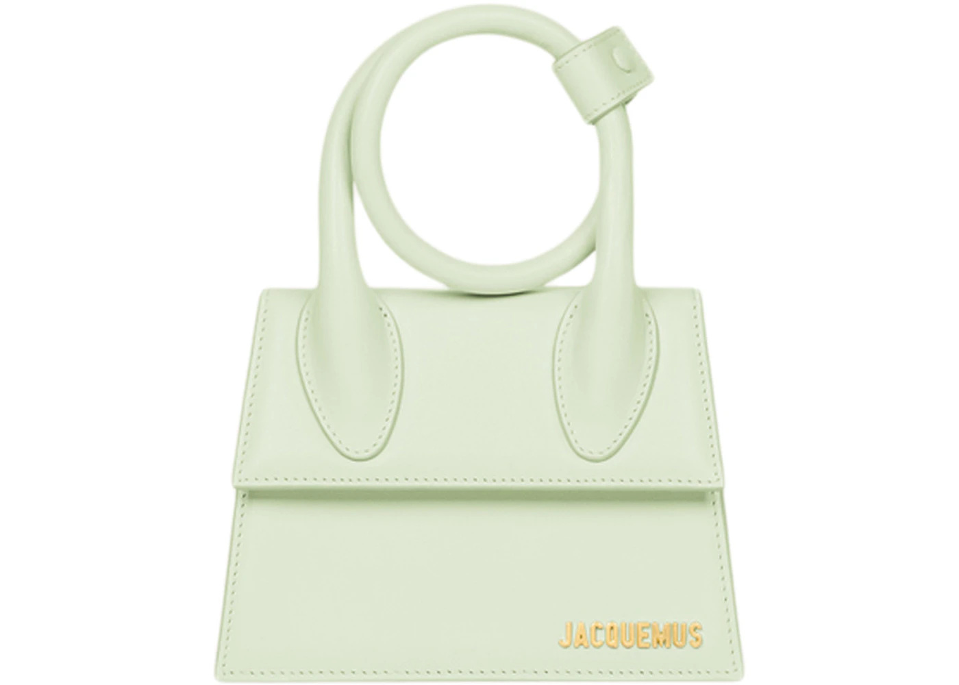 Jacquemus Le Chiquito Noeud Coiled Handbag Light Green in Cowskin ...