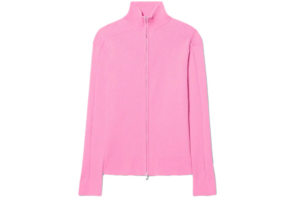 Jacquemus Le Gilet Frescu Zip Up Ribbed Sweater Pink