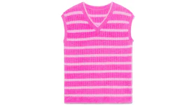 Jacquemus Le Gilet Neve Fluffy Striped Pullover Vest Multi Pink