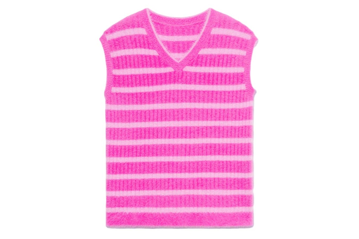 Pre-owned Jacquemus Le Gilet Neve Fluffy Striped Pullover Vest Multi Pink