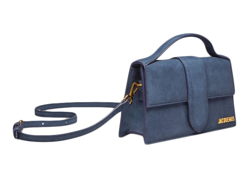 Jacquemus Le Grand Bambino Crossbody Flap Bag Nubuck Dark Navy