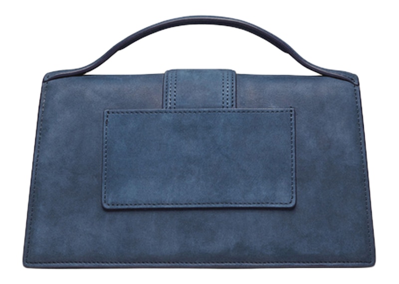 Jacquemus Le Grand Bambino Crossbody Flap Bag Nubuck Dark Navy