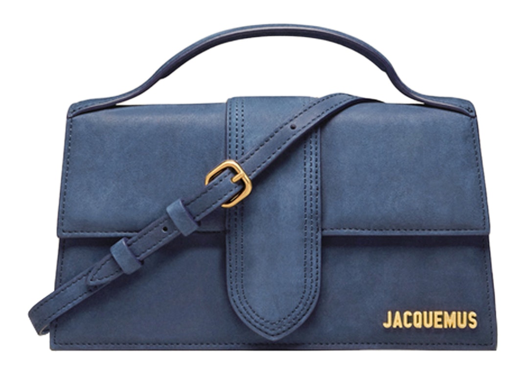 Pre-owned Jacquemus Le Grand Bambino Crossbody Flap Bag Nubuck Dark Navy