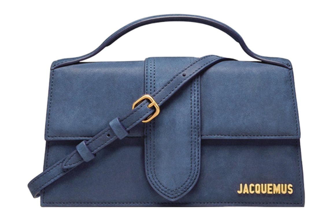 Pre-owned Jacquemus Le Grand Bambino Crossbody Flap Bag Nubuck Dark Navy