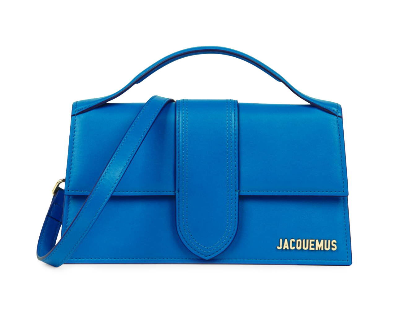 Jacquemus Le Grand Bambino Crossbody Strap Handbag Blue in Leather