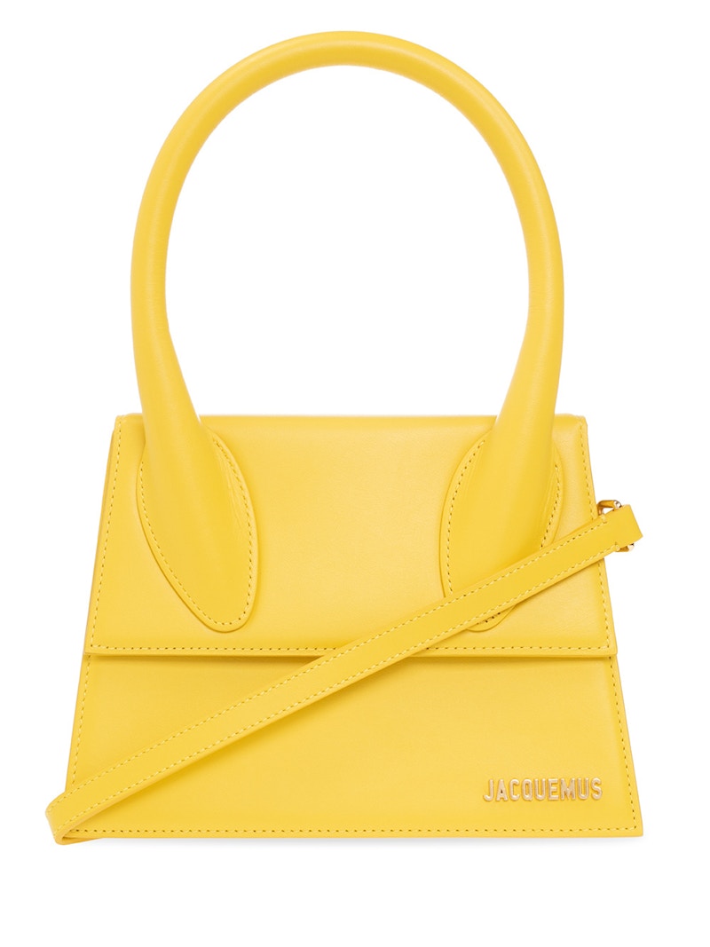 Jacquemus Le Grand Chiquito Handbag Yellow in Leather with Gold