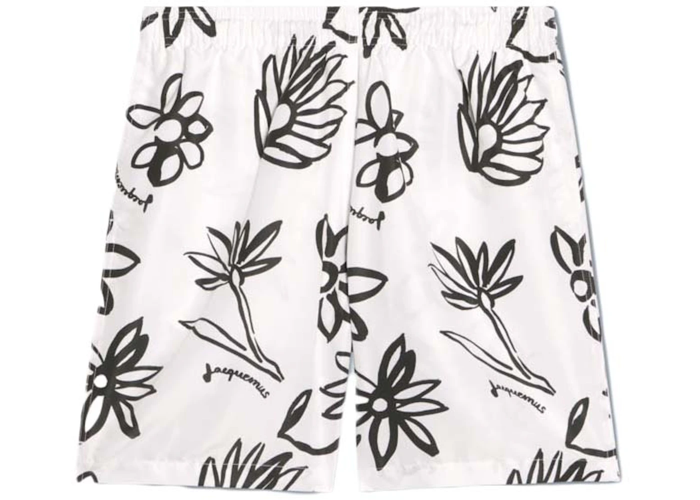 Jacquemus Le Maillot Peinture Flower Sketch Swim Shorts Print Black ...