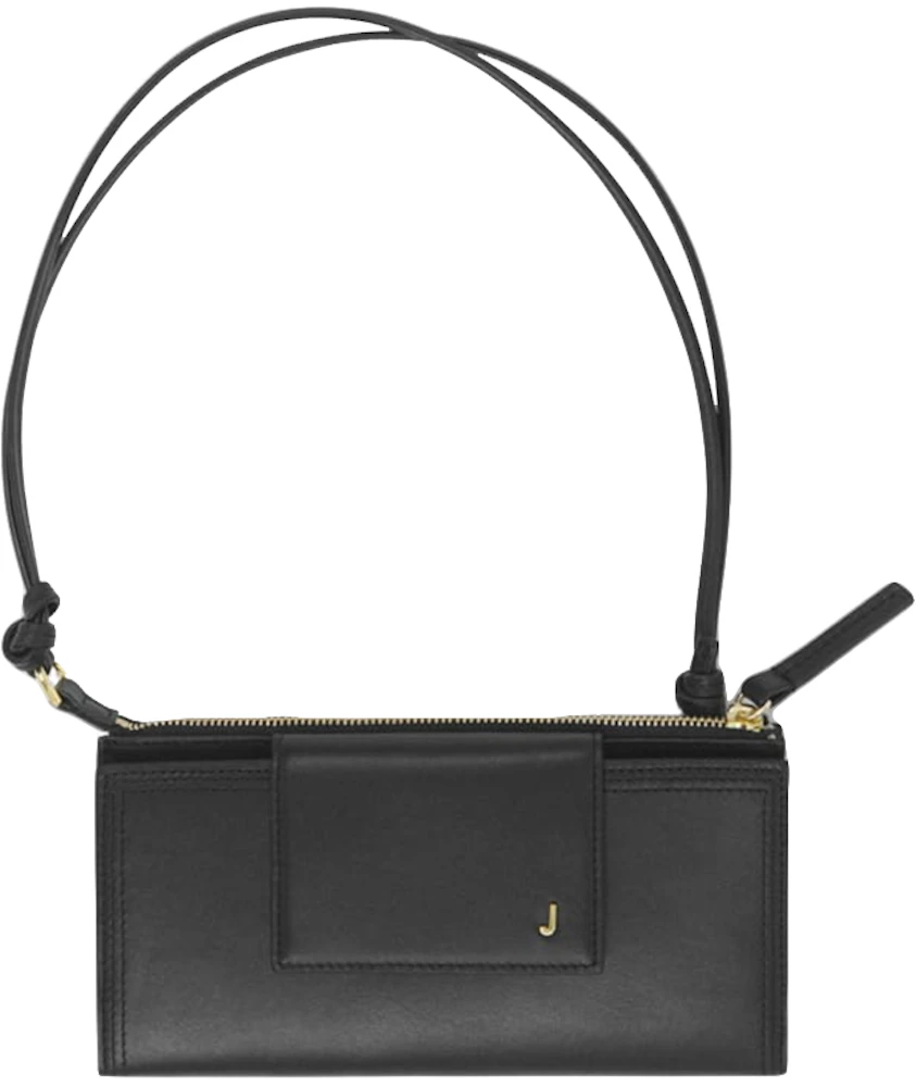 Jacquemus Le Pichoto Pouch Shoulder Bag Black in Leather with Gold-tone ...