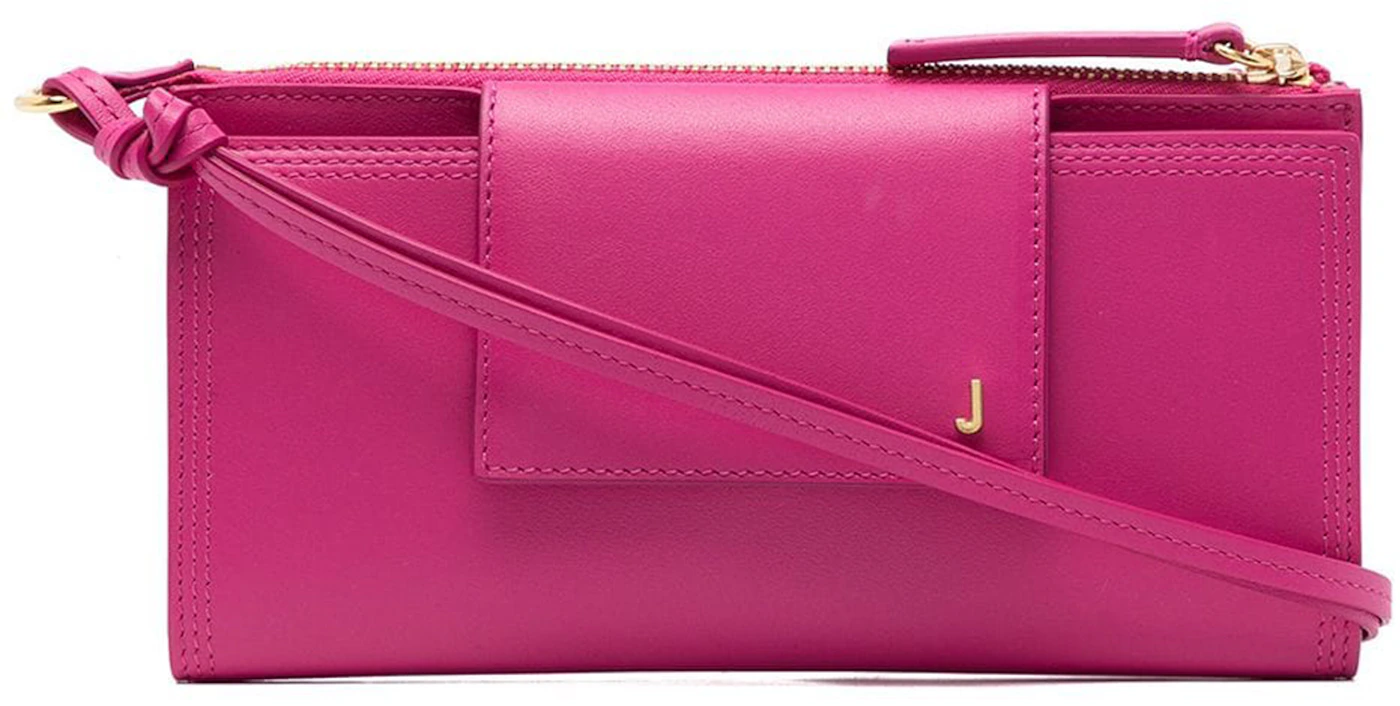 Jacquemus Le Pichoto Pouch Shoulder Bag Pink in Leather with Gold-tone - GB