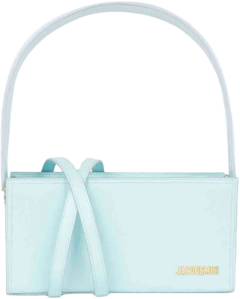 Jacquemus Le Rectangle Light Turquoise in Leather with Gold-tone - US