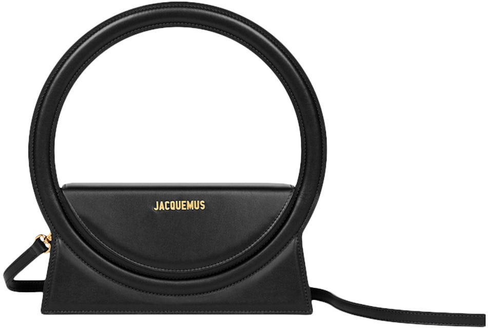 Jacquemus Le Sac Rond Circle Purse Black in Cowskin Leather with