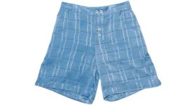 Jacquemus Le Short Calecon Silky Check Elasticated Shorts Blue Squares 1