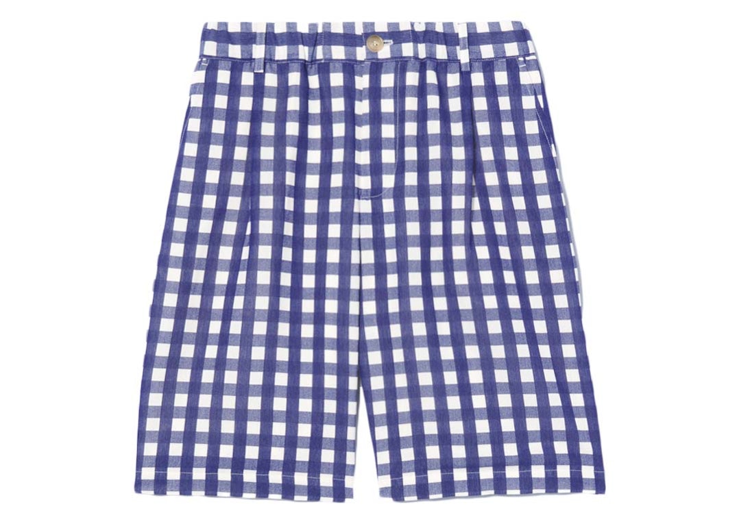 Pre-owned Jacquemus Le Short Gelati Pleated Shorts Navy Checks