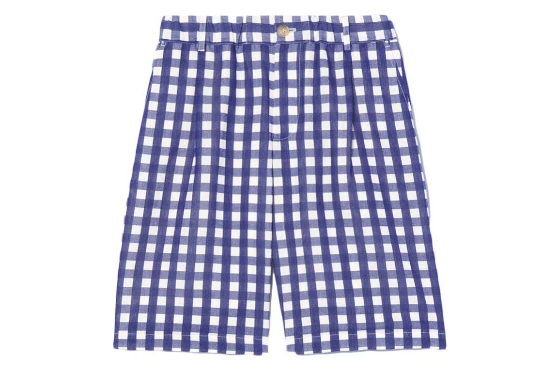 Pre-owned Jacquemus Le Short Gelati Pleated Shorts Navy Checks