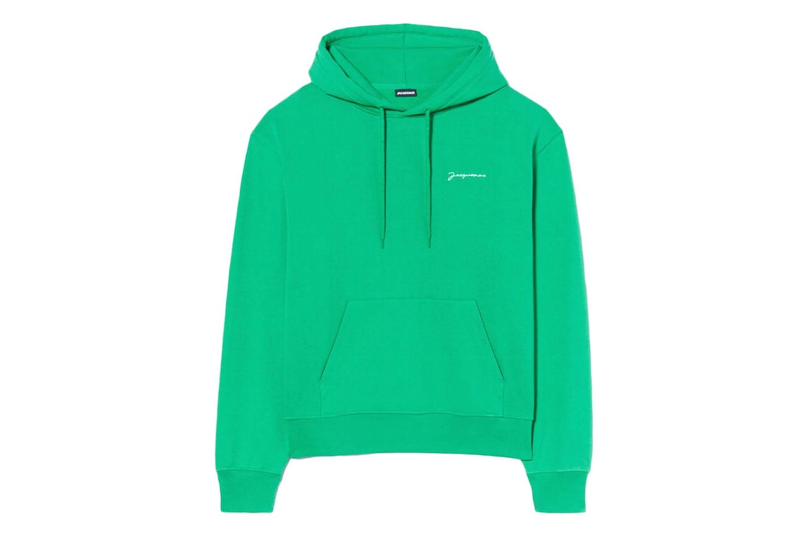 Pre-owned Jacquemus Le Sweatshirt Brode Embroidered Logo Hoodie Green