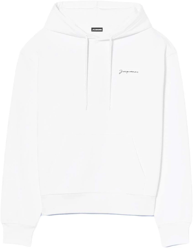 Jacquemus Le Sweatshirt Brode Embroidered Logo Hoodie White Men's ...