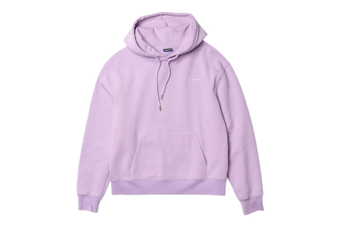 Pre-owned Jacquemus Le Sweatshirt Brode Embroidered Logo Regular Fit Hoodie Purple
