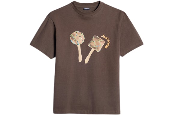 Camiseta Jacquemus Le Maraca Camiseta Logo Estampado Maracas Marrón