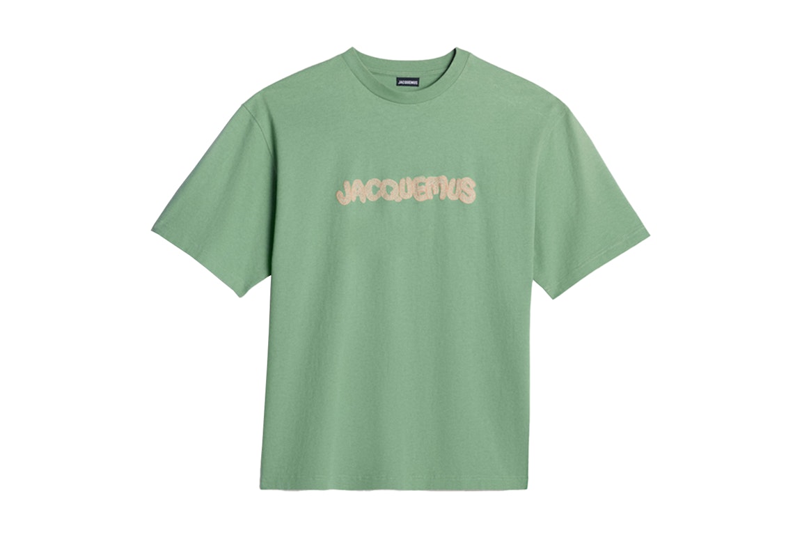 Pre-owned Jacquemus Le T-shirt Raphia Logo T-shirt Print Macrame Logo Green