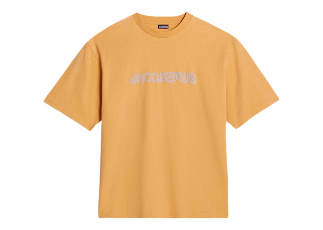 Pre-owned Jacquemus Le T-shirt Raphia Logo T-shirt Print Macrame Logo Yellow