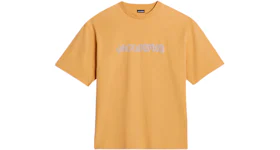 Jacquemus Le T-Shirt Raphia Logo T-shirt Print Macrame Logo Yellow