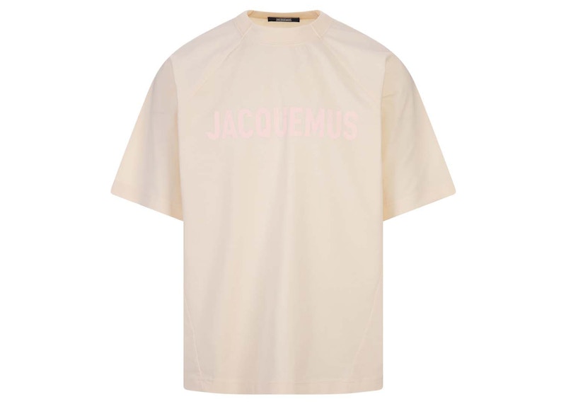 Pre-owned Jacquemus Men's Le T-shirt Typo In Light Beige/pink