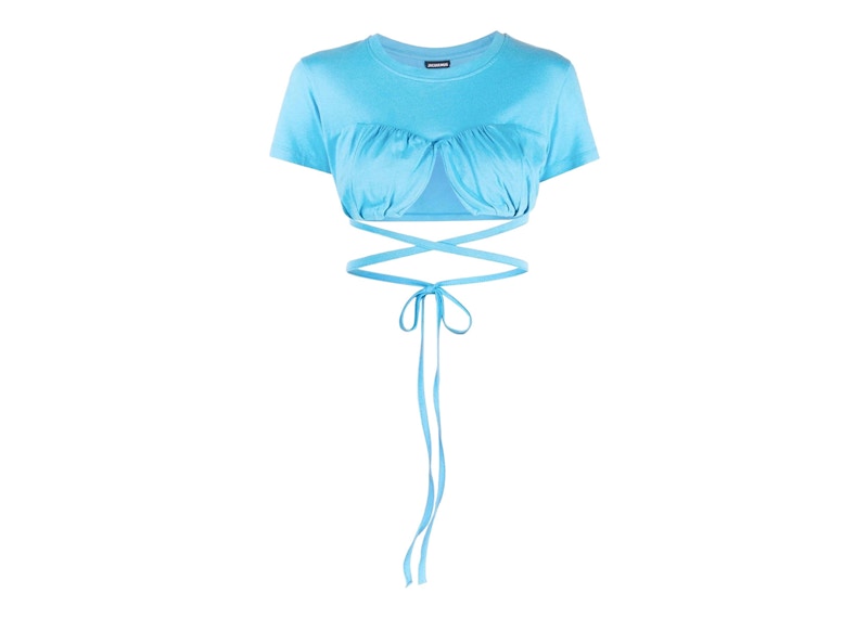 Jacquemus Le T-shirt Baci Top Turquoise de la Collection - FR