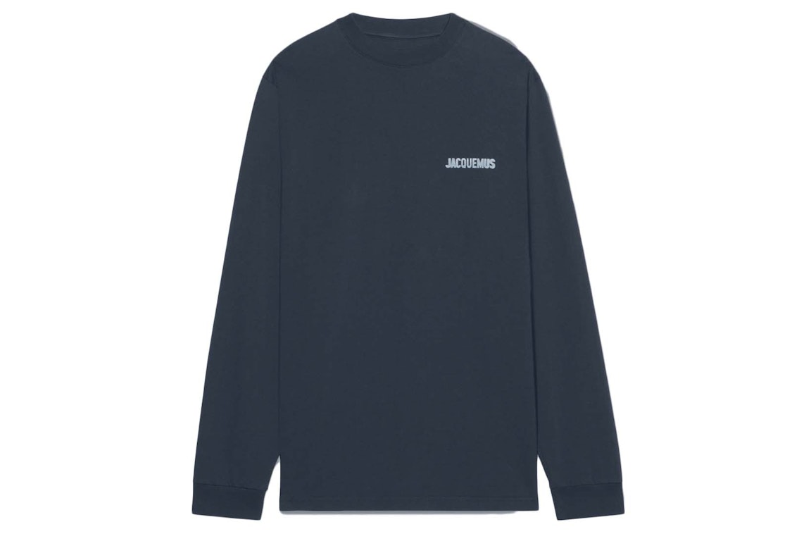 Pre-owned Jacquemus Le T-shirt Gelo Pool Logo L/s T-shirt Print Ice  Navy