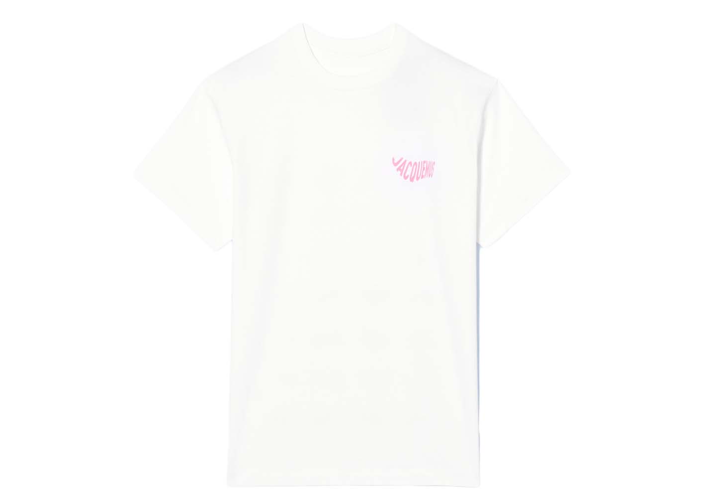 Jacquemus Le T-shirt Vague Print Wave Logo T-shirt White - SS22